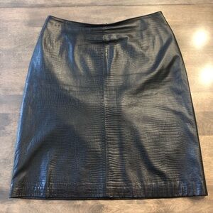 Jones New York Vintage 100% Leather Black Skirt - Lined